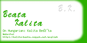 beata kalita business card